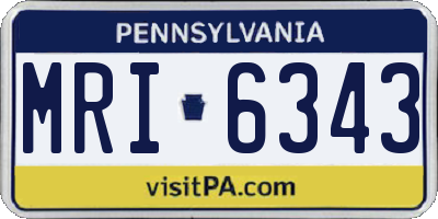PA license plate MRI6343