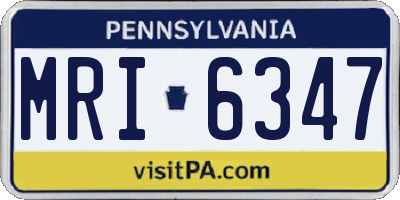 PA license plate MRI6347