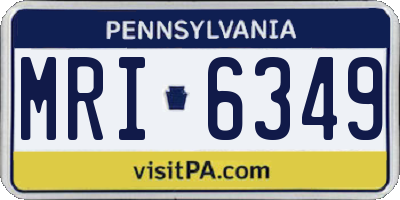 PA license plate MRI6349