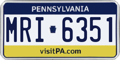 PA license plate MRI6351