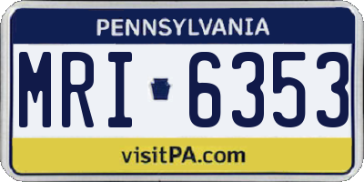 PA license plate MRI6353