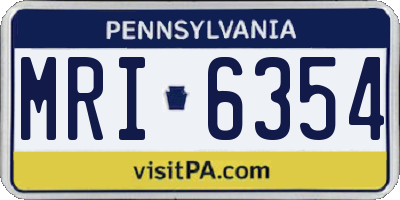 PA license plate MRI6354