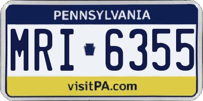 PA license plate MRI6355