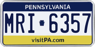 PA license plate MRI6357