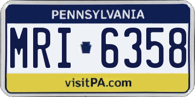 PA license plate MRI6358