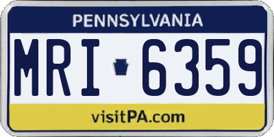 PA license plate MRI6359