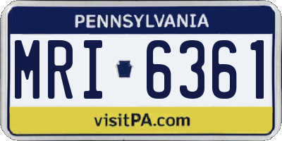 PA license plate MRI6361