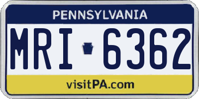 PA license plate MRI6362