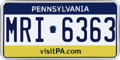 PA license plate MRI6363