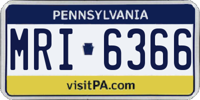PA license plate MRI6366