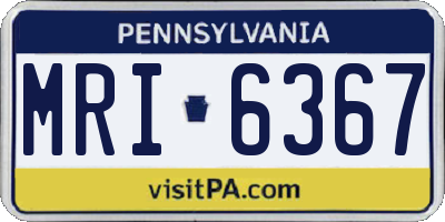 PA license plate MRI6367