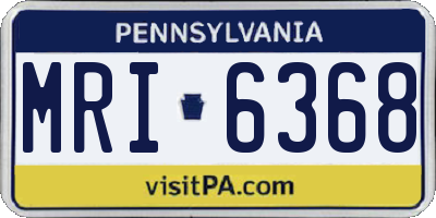 PA license plate MRI6368