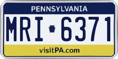 PA license plate MRI6371