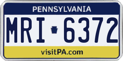 PA license plate MRI6372