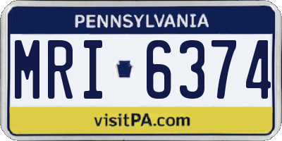 PA license plate MRI6374