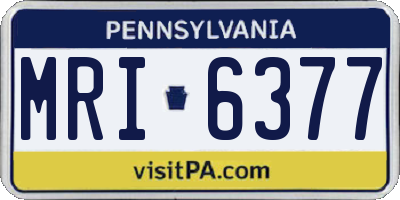 PA license plate MRI6377