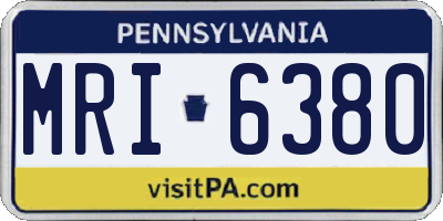 PA license plate MRI6380