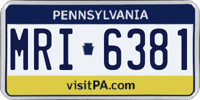 PA license plate MRI6381