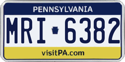 PA license plate MRI6382