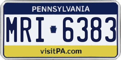 PA license plate MRI6383