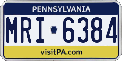 PA license plate MRI6384