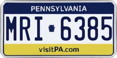 PA license plate MRI6385