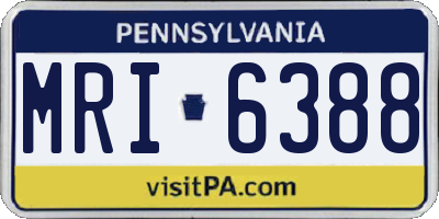 PA license plate MRI6388