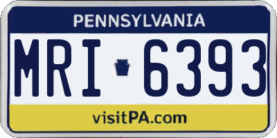 PA license plate MRI6393