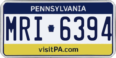 PA license plate MRI6394