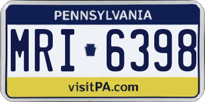 PA license plate MRI6398