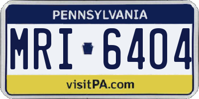 PA license plate MRI6404