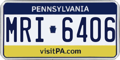 PA license plate MRI6406