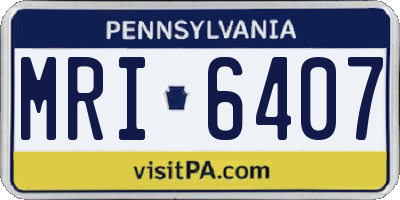 PA license plate MRI6407