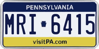 PA license plate MRI6415