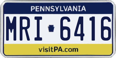 PA license plate MRI6416