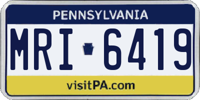 PA license plate MRI6419