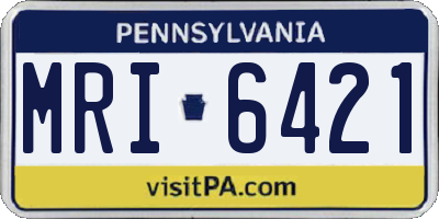 PA license plate MRI6421