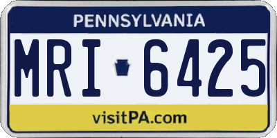 PA license plate MRI6425
