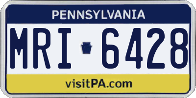 PA license plate MRI6428