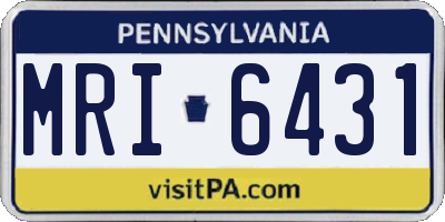 PA license plate MRI6431
