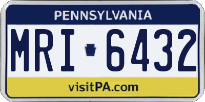 PA license plate MRI6432