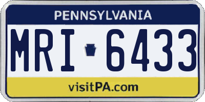 PA license plate MRI6433