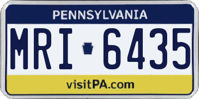 PA license plate MRI6435