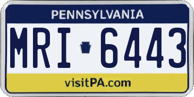 PA license plate MRI6443