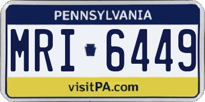 PA license plate MRI6449