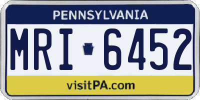 PA license plate MRI6452