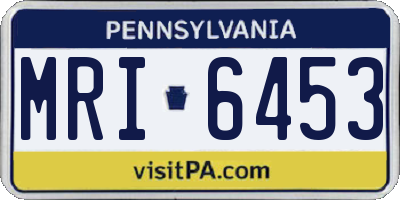 PA license plate MRI6453
