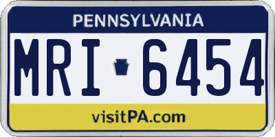 PA license plate MRI6454