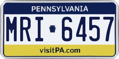 PA license plate MRI6457
