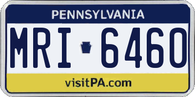 PA license plate MRI6460